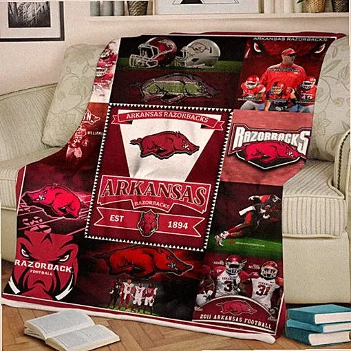 Arkansas Razorbacks Sherpa Fleece Blanket NCAA College Gift Throw Blanket