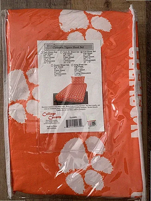 Clemson Tigers Sheet Set Full Bed