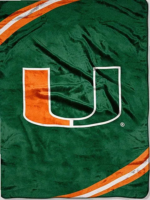 Miami Hurricanes Plush Blanket, 60”x80” - Warm & Soft NCAA BLANKET