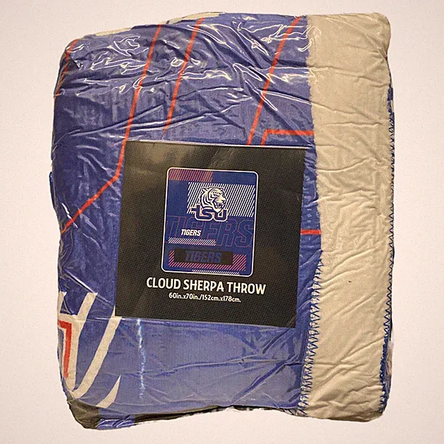 NCAA Cloud Throw Blanket with Sherpa Back, 60" x 70", TSU Tigers