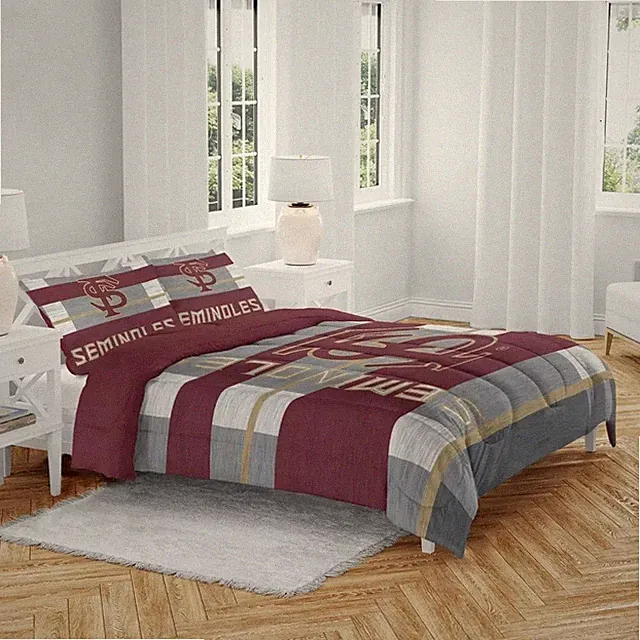 NCAA Florida State Seminoles 3pc Comforter Set Garnet New Unisex Full Queen