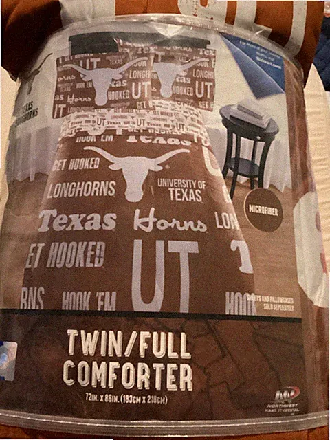NCAA Officially Licensed Texas Longhorns Twin/Full Comforter (72”x86”) New