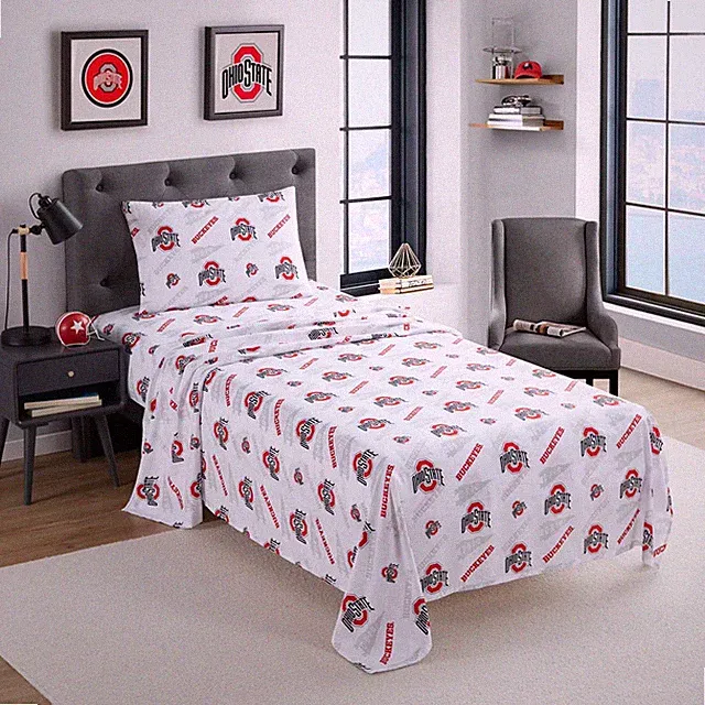 NCAA OHIO STATE BUCKEYES Officially Licensed 3 Piece Printed Sheet Set
