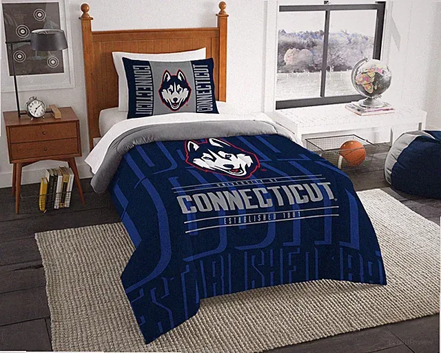 Northwest NCAA Connecticut Huskies Comforter and Sham Set, Twin, Modern Take
