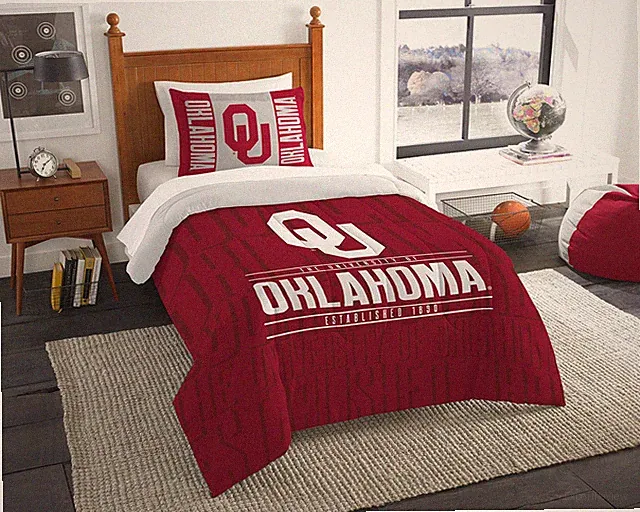 Northwest NCAA Oklahoma Sooners Comforter & Sham Set Twin Modern Take