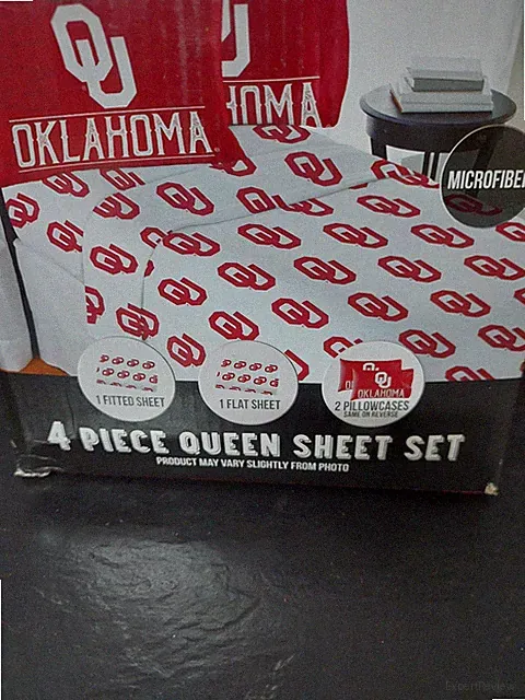 Northwest NCAA University of Oklahoma Sooners 4 Piece Queen Sheet Set Microfiber