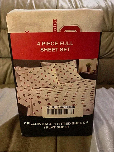 Ohio State Buckeyes (4pc) Full-Size Sheet-Set Officially Licensed NIB +