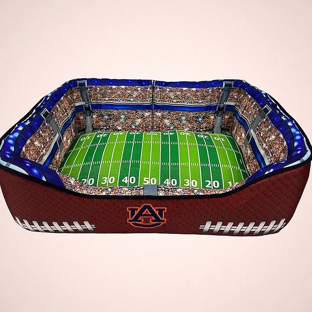 Pets First NCAA Football Stadium Pillow Bed for Dogs & Cats Sporty Dog Bed