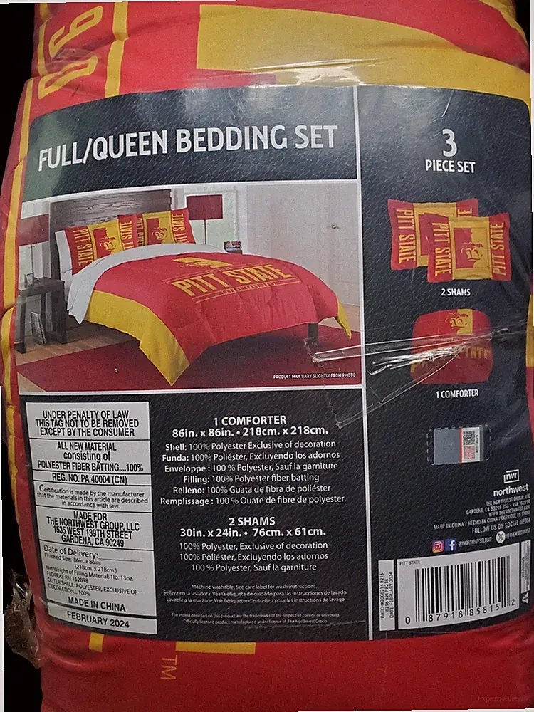 PITT STATE GORILLAS Full/Queen Bedding Comforter Quilt W / 2 Pillow Shams NEW