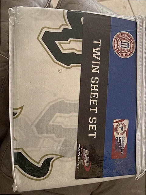 University Of South Florida Twin Sheet Set Green White Gold 3 Pc NCAA Licensed