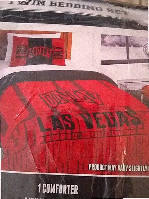 UNLV Running Rebels 2 Piece Twin Comforter & Sham Set Official NCAA Northwest
