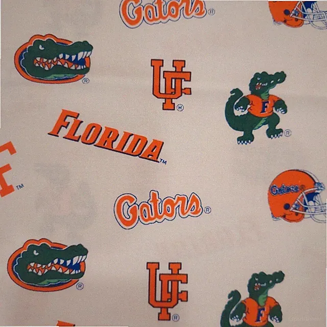 White University of Florida GATORS College Football NCAA Fabric Cotton 2.5 Yrd